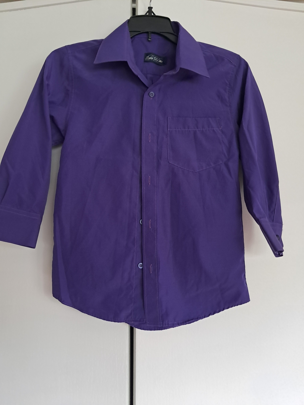 Rocca Devitto Boys  Purple Button-Up Dress Shirt